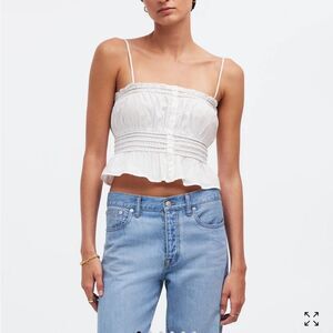 Madewell Smocked Crop Camisole NWT M